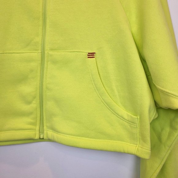 BDG Urban Outfitters Yellow Cropped Long Sleeve Zip Up Hoodie, Size Medium, EUC - Picture 5 of 8